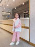 FNJ KIDS女童套裝冬季新款洋氣中大童加絨加厚衛衣兒童馬甲三件套潮 A01粉色 150 （建議身高140-150cm） 曬單實(shí)拍圖