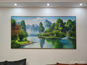 彩象 手繪山水油畫(huà)新中式桂林漓江風(fēng)景客廳別墅裝飾畫(huà) C款 100*200 曬單實(shí)拍圖