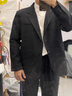 貓人（MiiOW）雷軍同款休閑西服套裝男高級感寬松痞帥單外套韓版潮流秋冬小西裝 黑色（單件西裝） XL 曬單實(shí)拍圖