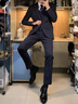 皮爾卡丹（pierre cardin）西裝男套裝單排扣修身禮服新郎結(jié)婚禮服職業(yè)正裝外套男士西服針織 【三件套】藏青+襯衫+禮包 XL (135斤內(nèi)) 曬單實(shí)拍圖