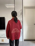 俞兆林媽媽裝紅色外套中老年女裝春秋風(fēng)衣短外套 Y243U2013 曬單實(shí)拍圖