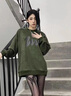 WASSUP HERMU衛(wèi)衣男秋冬季美式復古麂皮絨上衣服簡約情侶裝長袖T恤圓領(lǐng)打底衫 米色 XL（建議140-160斤） 曬單實拍圖