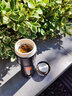 GROOT一鍵開蓋玻璃水杯男女士防摔耐高溫茶水分離泡茶車載杯子定制 紳士黑（玻璃杯）420ml 曬單實拍圖