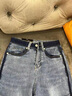 茹軒淺色哈倫牛仔褲女2024年春夏新款高腰寬松顯瘦小個(gè)子九分老爹褲潮 藍色九分 M碼 曬單實(shí)拍圖