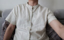 构致（GLOY&ZENITH）夏季亚麻衬衫男士短袖薄款衬衣商务休闲简约纯色棉麻半袖男上衣潮 卡其 L（105-135斤） 实拍图