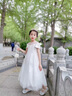 耀王兒童晚禮服花童婚紗裙夏季女童主持人表演鋼琴演出服YR-KLS-1792 白色無(wú)袖 130 曬單實(shí)拍圖