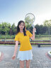 悅步跑步運(yùn)動(dòng)套裝女春夏新款速干羽毛球服健身瑜伽短袖短褲休閑兩件套 藍(lán)色上衣+白色短裙 M【建議90-100斤】 曬單實(shí)拍圖