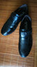 蜻蜓牌夏季男士真皮涼鞋牛皮透氣鏤空洞洞鞋防滑休閑中老年爸爸老人皮鞋 黑色 43 曬單實(shí)拍圖