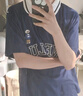 戀的夏季女生短袖T恤女衣服夏天學(xué)生寬松熱天高中生初中生上衣POLO衫 潮流韓版慵懶風(fēng)藏青色 均碼 曬單實拍圖