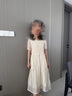 播法式珠光連衣裙女2024夏季新款設(shè)計褶皺長款裙子DDR2LD5782 O00晚紗 XS 曬單實拍圖