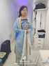 佰惠子唐制漢服女款訶子裙春夏季國風(fēng)大袖衫原創(chuàng)古裝超仙廣袖流仙齊胸裙 藍(lán)色套裝 XL 曬單實(shí)拍圖