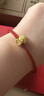 周六福（ZLF）七夕禮物  黃金轉(zhuǎn)運(yùn)珠女款足金財(cái)?shù)撓辇堝X袋生肖龍手繩T 定價 1.03g 曬單實(shí)拍圖