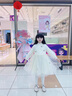 迪士尼（Disney）女童連衣裙2024春秋新款裙子春裝5-12歲兒童公主裙小女孩童裝女 2505香檳色棉里 130cm 曬單實(shí)拍圖
