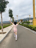 萊菲羽跑步運動套裝女2024新款夏季速干健身衣晨跑羽毛球瑜伽服短褲T恤 套裝粉色+粉色 L 曬單實拍圖
