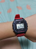 卡西歐（CASIO） 卡西歐(CASIO)小方塊數(shù)顯電子表狂飆安欣同款男防水學(xué)生運動手表 W-218H-4B紅色表帶 曬單實拍圖