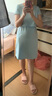 犬印本鋪（INUjIRUSHI）孕婦新品哺乳裙子外出時(shí)尚全棉上掀便捷哺乳短袖長(cháng)袖月子服 淺藍（棉氨綸）短袖 M碼（胸圍86~94） 曬單實(shí)拍圖