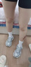 探巡（TanXun）老爹鞋女2025春季新款女鞋網(wǎng)面松糕厚底休閑鞋女時(shí)尚運動(dòng)鞋子女 銀色 37 曬單實(shí)拍圖