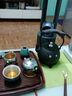 沐磁 日本原裝進口鐵壺名師手工銀鑲嵌梅花砂鐵壺無涂層燒水壺煮茶壺 鐵壺-寒雨電陶爐套裝 曬單實拍圖