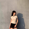 小野七天條紋正肩短袖t恤女夏裝設(shè)計感辣妹修身顯瘦白色體恤短上衣 小野條紋T白色 M 曬單實拍圖