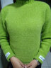荧蒂  半高领毛衣女加厚宽松短款2022秋冬新款韩版学生毛线衣打底衫针织衫女套头 绿色 M建议（100-110斤） 实拍图
