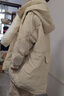 麥婭洛孕婦羽絨服 孕晚期外套孕后期寬松大毛領(lǐng)韓版懷孕期中長(cháng)款棉外套 米白色(棉的 L （125-140斤） 曬單實(shí)拍圖