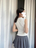 九寸陽(yáng)光背心吊帶女2024夏新款寬肩修身遮副乳無(wú)袖西裝內搭圓領(lǐng)上衣打底衫 白色 M 建議【90-102斤】 曬單實(shí)拍圖