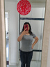 傾夕（QINGXI）歐貨螺紋短袖T恤女修身夏新款低圓領(lǐng)露鎖骨內(nèi)搭打底衫薄上衣 灰色【圓領(lǐng) 短袖】 均碼【彈性大】 曬單實拍圖