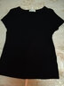 艾路絲婷V領(lǐng)修身短袖T恤女夏裝女裝打底衫560 黑色 L 曬單實(shí)拍圖