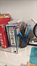 桌面書立書架亞克力學(xué)生收納架辦公室宿舍ins桌上簡易置物架簡約 RT透明三格書立GVB 曬單實拍圖