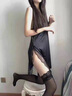 MOXTOC睡衣女夏季性感冰絲火辣夫妻床上薄款高級感純欲風(fēng)吊帶睡裙情趣 誘惑黑 L（建議100~20斤） 曬單實(shí)拍圖