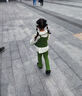 幼歌（YOUGE） 女童裙擺式娃娃衫背心套裝兒童森系彈力云朵褲馬甲 草綠背心 110 cm 曬單實(shí)拍圖