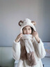 唐獅;TONLION小熊兒童帽子秋冬季加絨加厚圍巾手套一體男童女童寶寶保暖三件套 香檳色 頭圍:54-58cm(建議10歲-成人） 曬單實拍圖