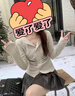 妙奕嘉內搭女打底衫修身上衣秋冬新款長(cháng)袖t恤打底可外穿純欲小個(gè)子薄款 不規則褶皺長(cháng)袖t恤【卡其色】 M 【建議90-105斤】 曬單實(shí)拍圖