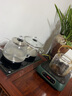 37/20全自動底部上水電熱燒水壺家用自動加水電磁爐泡茶臺嵌兩用 底部上水壺玻璃消毒套裝.黑 曬單實拍圖