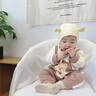 纖絲鳥(niǎo)（TINSINO）嬰兒衣服寶寶棉毛哈衣爬服新生兒衣服A類(lèi)純棉春季衣服 咖色 曬單實(shí)拍圖
