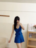 柯帛泳衣女士保守分體2025新款泡溫泉三件套大碼胖mm遮肉顯瘦游泳裝 藍(lán)色 XL（建議體重106-120斤） 曬單實(shí)拍圖