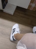 adidas TEAM COURT经典运动板鞋男女阿迪达斯官方三叶草 白/一号黑 38 实拍图