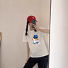真維斯100%純棉短袖T恤高端潮流體恤衫圓領寬松休閑男女學生衣服夏季新 白（動感小熊） L 曬單實拍圖