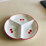瓷之美早餐盤(pán)分格盤(pán)分餐盤(pán)飯盤(pán)一人食創(chuàng  )意家用菜盤(pán)21分餐盤(pán)兒童盤(pán) 7英寸櫻桃三格盤(pán) 曬單實(shí)拍圖