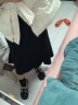 范思蓝恩 新款秋冬温柔竖坑条直筒半身裙显瘦设计感小众裙子214359 黑色 M 实拍图