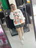 歐貝汐煙灰色高腰牛仔短褲女春夏春秋冬毛邊新款不規(guī)則寬松學(xué)生熱褲潮 6713灰色 L 曬單實(shí)拍圖