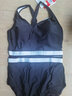 速比濤（Speedo）泳衣女噪點系列抗氯顯瘦復古寬腰帶ins風休閑溫泉度假連體泳衣 黑色/白色 2XL (高166-175cm,重69-72kg) 曬單實拍圖