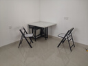 SOFS折疊餐桌小戶(hù)型巖板餐桌椅組合簡(jiǎn)易可移動(dòng)伸縮吃飯桌子家用折疊桌 【1桌6椅】1.5米巖板餐桌+餐椅x6 曬單實(shí)拍圖