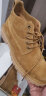 MONACWE马丁靴男士韩版中帮短靴子工装雪地棉鞋加绒复古英伦二层猪皮靴潮 驼色 42 实拍图