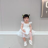 幼歌（YOUGE） 嬰幼兒浪漫蝴蝶結(jié)網(wǎng)紗連衣裙女童清爽俏皮小飛袖裙子潮 本白（66-80內(nèi)有三角爬） 80 cm 曬單實(shí)拍圖