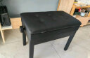 莫森（MOSEN）MS-22S琴凳 实木皮质带书箱加厚椅子 单人升降通用凳子 烤漆黑 实拍图