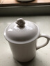 金鑲玉 中國白羊脂玉瓷茶杯陶瓷杯帶蓋辦公室杯單杯家用個人杯子會議杯 羊脂玉瓷慕白辦公杯 曬單實拍圖