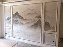 六紋魚(yú) 新中式電視背景墻壁紙客廳山水壁布沙發(fā)影視墻無(wú)縫墻布裝飾壁畫(huà) (浮雕)高端蠶絲布超浮雕/平方 曬單實(shí)拍圖