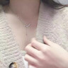 半粒麥穗流蘇項鏈女925純銀白金甜美氣質鎖骨鏈少女感生日禮物送女 穗穗平安項鏈（禮盒款+證書） 曬單實拍圖
