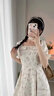 衣圖雅連衣裙夏季女生裙子夏天衣服2023新款茶歇法式氣質(zhì)中長(cháng)款碎花裙 白色粉花 均碼 曬單實(shí)拍圖